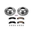 KOE4719 Rear Brake Disc and Pad Kit, Natural Finish, Plain Surface, 8 Lugs, 345 mm, Ceramic, Z17 OE Replacement