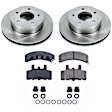 KOE4873 Front Brake Disc and Pad Kit, Natural Finish, Plain Surface, 5 Lugs, 295 mm, Ceramic, AWD, Z17 OE Replacement