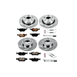 4-Wheel Set Power Stop&reg; KOE499 Front and Rear OE Stock Replacement Low-Dust Ceramic Brake Pad and Rotor Kit