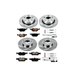 4-Wheel Set Power Stop&reg; KOE507 Front and Rear OE Stock Replacement Low-Dust Ceramic Brake Pad and Rotor Kit
