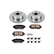 KOE5103 Rear Brake Disc and Pad Kit, Natural Finish, Plain Surface, 5 Lugs, 291 mm, Ceramic, OE Replacement