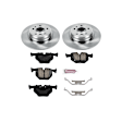 KOE510 Rear Brake Disc and Pad Kit, Natural Finish, Plain Surface, 5 Lugs, 324 mm, Ceramic, Z17 OE Replacement
