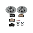 KOE512 Rear Brake Disc and Pad Kit, Natural Finish, Plain Surface, 5 Lugs, 226 mm, Ceramic, Z17 OE Replacement