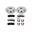 KOE5133 Rear Brake Disc and Pad Kit, Natural Finish, Plain Surface, 4 Lugs, 245 mm, Ceramic, Z17 OE Replacement