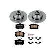 KOE513 Rear Brake Disc and Pad Kit, Natural Finish, Plain Surface, 5 Lugs, 226 mm, Ceramic, Z17 OE Replacement