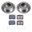 KOE5160 Rear Brake Disc and Pad Kit, Natural Finish, Plain Surface, 6 Lugs, 315 mm, Ceramic, Z17 OE Replacement