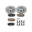 KOE5169 Front Brake Disc and Pad Kit, Natural Finish, Plain Surface, 5 Lugs, 274 mm, Ceramic, Z17 OE Replacement