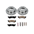 KOE5203 Rear Brake Disc and Pad Kit, Natural Finish, Plain Surface, 8 Lugs, 325.9 mm, Ceramic, OE Replacement