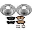 KOE5209 Rear Brake Disc and Pad Kit, Natural Finish, Plain Surface, 5 Lugs, 284 mm, Ceramic, Z17 OE Replacement