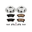 KOE5210 Rear Brake Disc and Pad Kit, Natural Finish, Plain Surface, 5 Lugs, 262 mm, Ceramic, Z17 OE Replacement