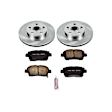 KOE5219 Front Brake Disc and Pad Kit, Natural Finish, Plain Surface, 5 Lugs, 255 mm, Ceramic, OE Replacement