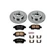 KOE5223 Front Brake Disc and Pad Kit, Natural Finish, Plain Surface, 4 Lugs, 235 mm, Ceramic, Z17 OE Replacement