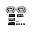 KOE5244 Front Brake Disc and Pad Kit, Natural Finish, Plain Surface, 5 Lugs, 280 mm, Ceramic, Z17 OE Replacement