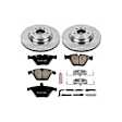 KOE5281 Front Brake Disc and Pad Kit, Natural Finish, Plain Surface, 5 Lugs, 348 mm, Ceramic, Z17 OE Replacement
