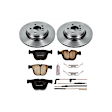 KOE5283 Rear Brake Disc and Pad Kit, Natural Finish, Plain Surface, 5 Lugs, 344.9 mm, Ceramic, Z17 OE Replacement