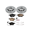 KOE528 Front Brake Disc and Pad Kit, Natural Finish, Plain Surface, 5 Lugs, 288 mm, Ceramic, Z17 OE Replacement