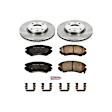 KOE5290 Front Brake Disc and Pad Kit, Natural Finish, Plain Surface, 4 Lugs, 280 mm, Ceramic, Z17 OE Replacement