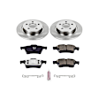 KOE5309 Rear Brake Disc and Pad Kit, Plain Surface, 5 Lugs, Ceramic, Z17 OE Replacement