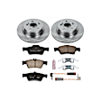 KOE5323 Rear Brake Disc and Pad Kit, Natural Finish, Plain Surface, 5 Lugs, 300 mm, Ceramic, Z17 OE Replacement