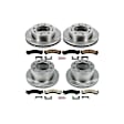4-Wheel Set Power Stop&reg; KOE5338 Front and Rear OE Stock Replacement Low-Dust Ceramic Brake Pad and Rotor Kit
