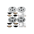 4-Wheel Set Power Stop&reg; KOE5357 Front and Rear OE Stock Replacement Low-Dust Ceramic Brake Pad and Rotor Kit