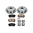 KOE5394 Rear Brake Disc and Pad Kit, Natural Finish, Plain Surface, 5 Lugs, 283.8 mm, Ceramic, AWD, Z17 OE Replacement
