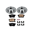 2005 Honda Element - Rear Brake Disc and Pad Kit, Plain Surface, 5 Lugs, 282 mm, Ceramic, 2.4L 4Cyl, OE Replacement