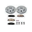 KOE5407 Front Brake Disc and Pad Kit, Natural Finish, Plain Surface, 5 Lugs, 316.2 mm, Ceramic, Z17 OE Replacement