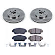 KOE5438 Front Brake Disc and Pad Kit, Plain Surface 5 Lugs 296 mm Ceramic Z17 OE Replacement