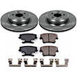 KOE5486 Rear Brake Disc and Pad Kit, Natural Finish, Plain Surface, 5 Lugs, 350 mm, Ceramic, Z17 OE Replacement