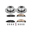 KOE5487 Rear Brake Disc and Pad Kit, Natural Finish, Plain Surface, 8 Lugs, 358.3 mm, Ceramic, Z17 OE Replacement