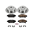 KOE5498 Rear Brake Disc and Pad Kit, Natural Finish, Plain Surface, 5 Lugs, 291 mm, Ceramic, Z17 OE Replacement