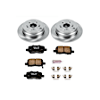 KOE5502 Rear Brake Disc and Pad Kit, Natural Finish, Plain Surface, 5 Lugs, 313 mm, Ceramic, OE Replacement