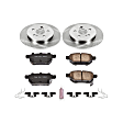 2022 Toyota Prius - Rear Brake Disc and Pad Kit, Natural Finish, Plain Surface, 5 Lugs, 259 mm, Ceramic, 1.8L 4Cyl, Z17 OE Replacement