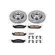 KOE5509 Front Brake Disc and Pad Kit, Natural Finish, Plain Surface, 5 Lugs, 325 mm, Ceramic, OE Replacement