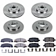 4-Wheel Set Power Stop&reg; KOE5514 Front and Rear OE Stock Replacement Low-Dust Ceramic Brake Pad and Rotor Kit