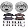KOE5519 Front Brake Disc and Pad Kit, Natural Finish, Plain Surface, 6 Lugs, 330 mm, Ceramic, Z17 OE Replacement