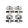 KOE5523 4-Wheel Set Front and Rear Brake Disc and Pad Kit, Plain Surface, 5 Lugs, Ceramic, OE Replacement Series