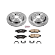 KOE5543 Rear Brake Disc and Pad Kit, Natural Finish, Plain Surface, 6 Lugs, 315.5 mm, Ceramic, Z17 OE Replacement