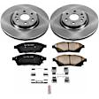 KOE5545 Front Brake Disc and Pad Kit, Natural Finish, Plain Surface, 6 Lugs, 345 mm, Ceramic, Z17 OE Replacement