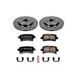 KOE5547 Rear Brake Disc and Pad Kit, Natural Finish, Plain Surface, 5 Lugs, 315.2 mm, Ceramic, OE Replacement