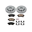 KOE5550 Front Brake Disc and Pad Kit, Natural Finish, Plain Surface, 5 Lugs, 276 mm, Ceramic, OE Replacement