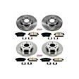 4-Wheel Set Power Stop&reg; KOE5555 Front and Rear OE Stock Replacement Low-Dust Ceramic Brake Pad and Rotor Kit