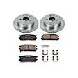 KOE5558 Rear Brake Disc and Pad Kit, Natural Finish, Plain Surface, 5 Lugs, 303 mm, Ceramic, Z17 OE Replacement