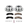 KOE5563 Rear Brake Disc and Pad Kit, Natural Finish, Plain Surface, 8 Lugs, 360 mm, Ceramic, Z17 OE Replacement