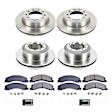 4-Wheel Set Power Stop&reg; KOE5568 Front and Rear OE Stock Replacement Low-Dust Ceramic Brake Pad and Rotor Kit