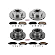 4-Wheel Set Power Stop&reg; KOE5574 Front and Rear OE Stock Replacement Low-Dust Ceramic Brake Pad and Rotor Kit