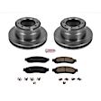 KOE5579 Rear Brake Disc and Pad Kit, Natural Finish, Plain Surface, 8 Lugs, 340.11 mm, Ceramic, Z17 OE Replacement