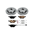 KOE557 Rear Brake Disc and Pad Kit, Natural Finish, Plain Surface, 5 Lugs, 300 mm, Ceramic, Z17 OE Replacement