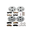 KOE5595 4-Wheel Set Front and Rear Brake Disc and Pad Kit, Plain Surface, 5 Lugs, Ceramic, Four Wheel Drive, Z17 OE Replacement Series
